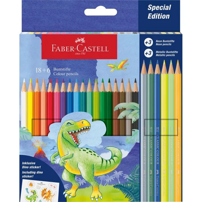 Hauptproduktbild Pastelky Faber-Castell Dinosaurus 24 barev