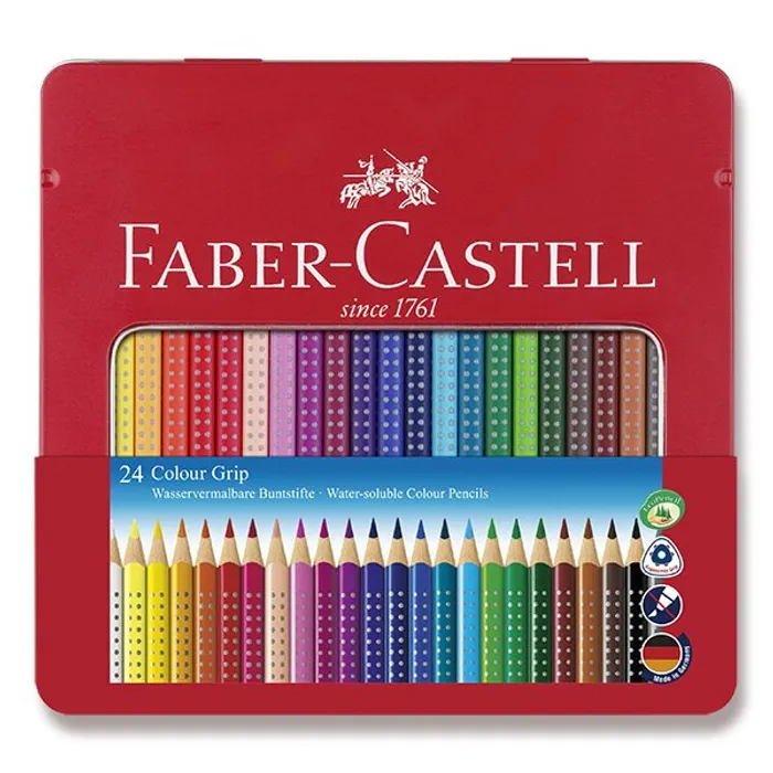 Hauptproduktbild Pastelky Faber-Castell Grip 2001 plechová krabička, 24 barev