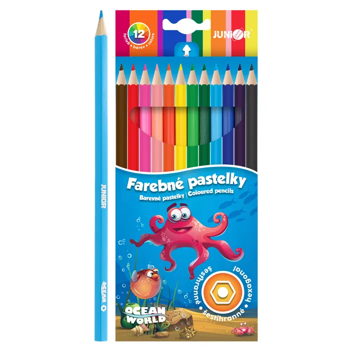 Hauptproduktbild pastelky JUNIOR šestihranné 12 ks