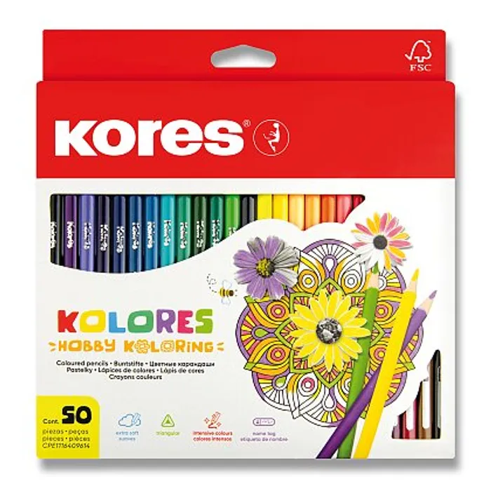 Hauptproduktbild Pastelky Kores Kolores Mandalas 50 barev