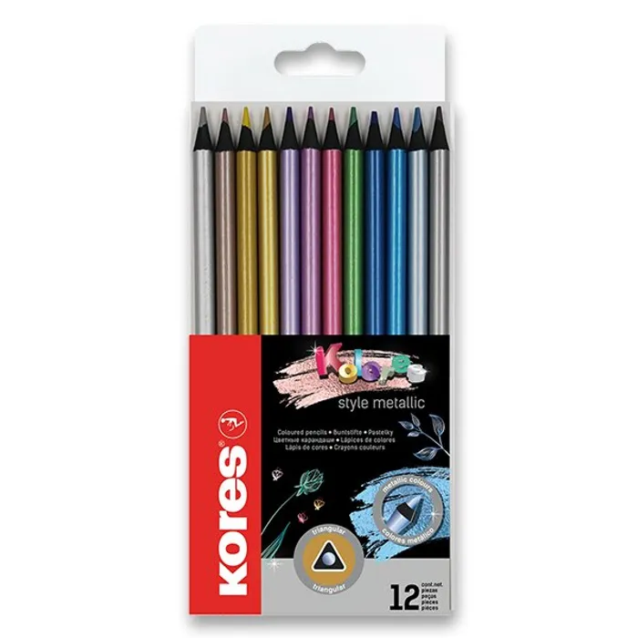 Hauptproduktbild Pastelky Kores Kolores Metalic 12 barev