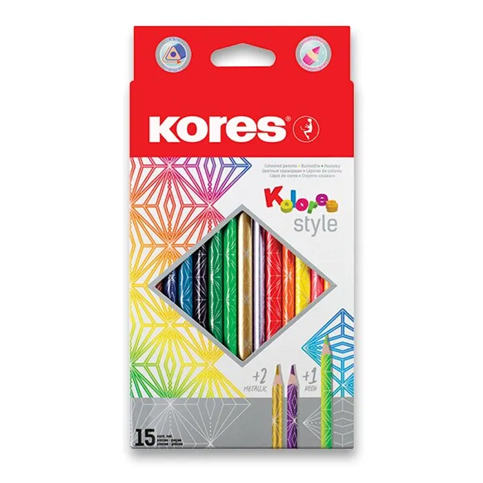 Hauptproduktbild Pastelky Kores Kolores Style 15 barev