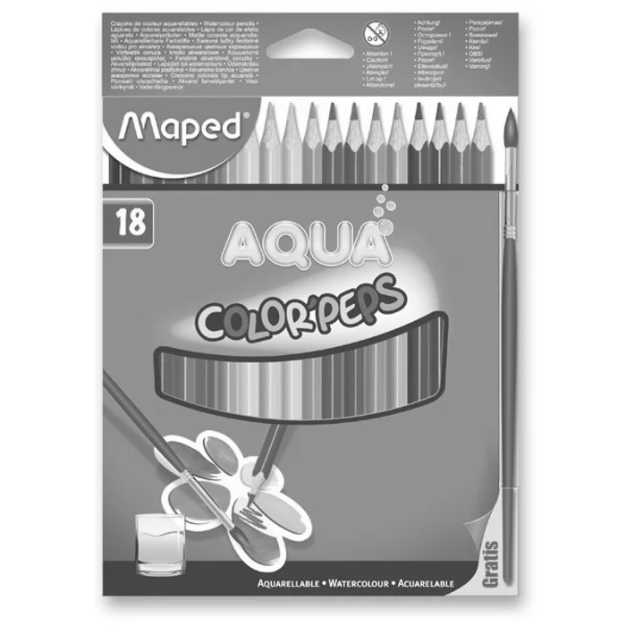 Hauptproduktbild Pastelky Maped Color´Peps Aqua, 18 barev + štětec