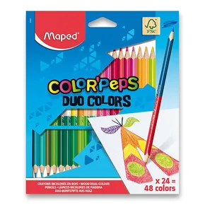 Maped Color'Peps Duo Buntstifte – doppelseitige Buntstifte, 48 Farben