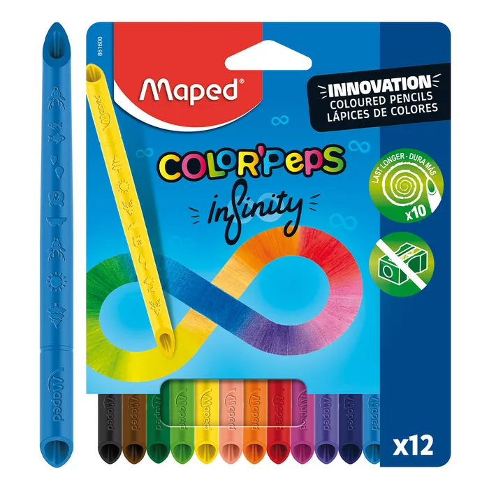 Hauptproduktbild Pastelky Maped Color'Peps Infinity 12 barev