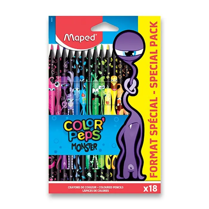 Hauptproduktbild Pastelky Maped Color'Peps Monster 18 barev