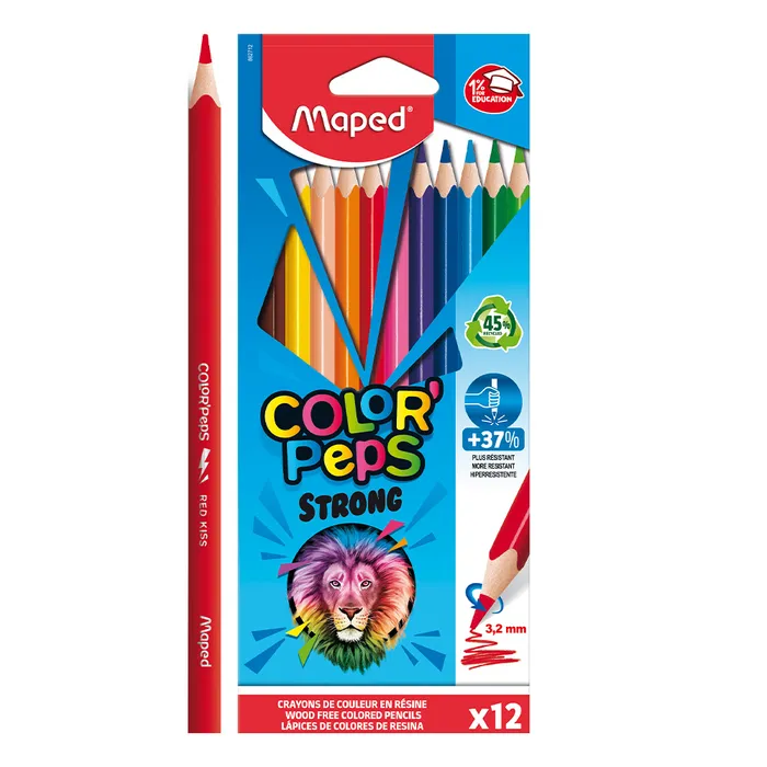 Hauptproduktbild Pastelky Maped Color'Peps Strong 12 barev