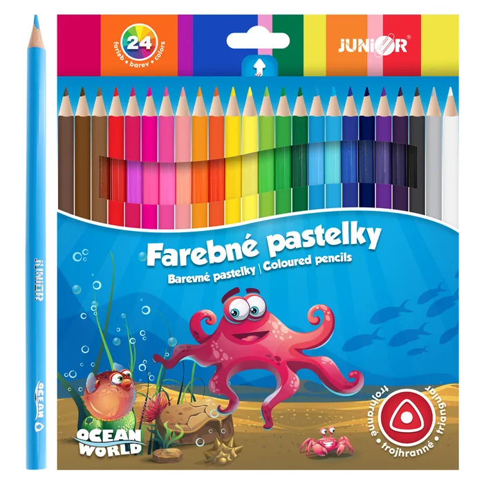 Hauptproduktbild pastelky Ocean World trojhranné 24 ks