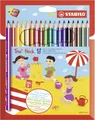 Dreieckige Buntstifte STABILO Trio strong - 18-teiliges Set mit Spitzer