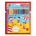 Dreieckige Buntstifte STABILO Trio strong - 18-teiliges Set mit Spitzer