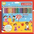 Dreieckige Buntstifte STABILO Trio strong - 24-teiliges Set mit Spitzer