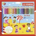 Dreieckige Buntstifte STABILO Trio strong - 24-teiliges Set mit Spitzer