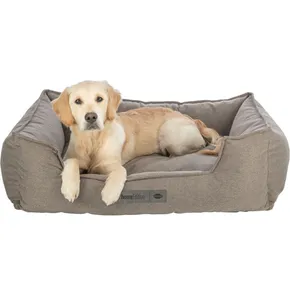Pelech GANO, rechteckig mit Kissenrand, Stoff, grau-beige 100 x 80 cm