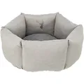 LENI Rundbett mit hohem Rand, 55 cm, Sand/Grau