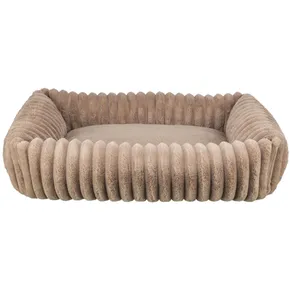 LONNI rechteckiges Bett, Cordplüsch, beige65 x 50 cm
