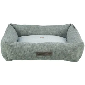 Pelech VIVIANA, rechteckig mit Kissenrand, Samtstoff, blaugrau 100 x 70 cm