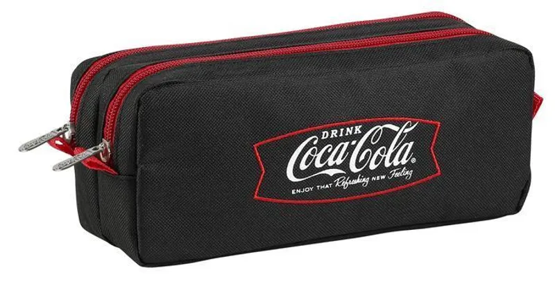 Hauptproduktbild Penál "Coca-Cola", černá-červená, 2 oddělení se zipy, VIQUEL