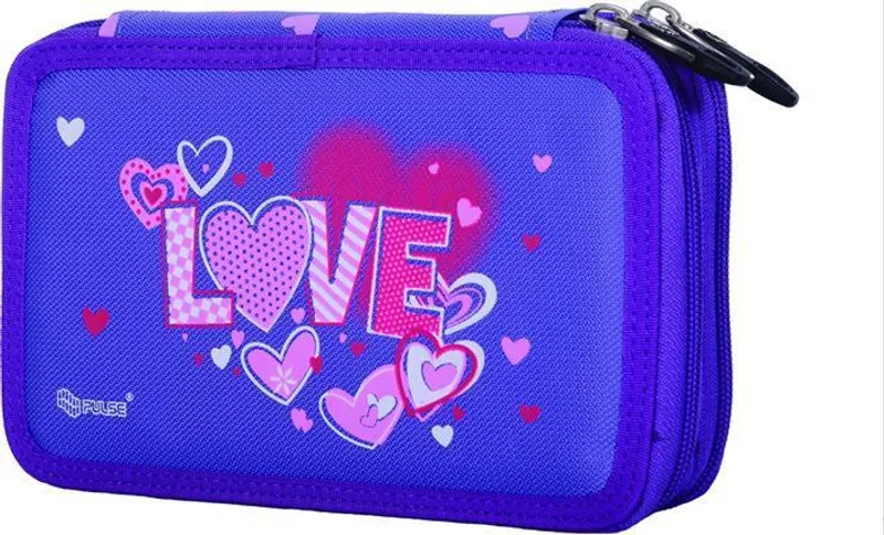 Hauptproduktbild Penál "Love", fialová, dvoupatrový, PULSE