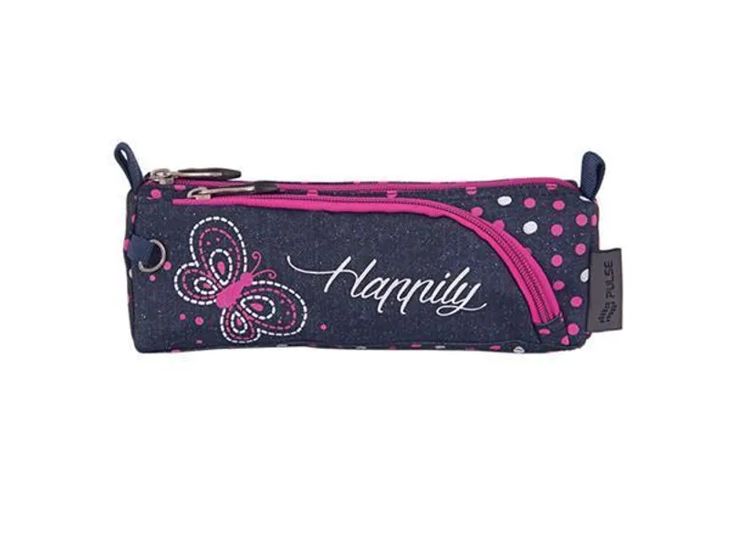 Hauptproduktbild Penál "Mini Wheels Happily", modrý-růžový, zip, PULSE
