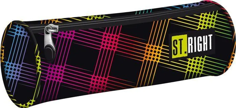 Hauptproduktbild Penál "Neon Squares", kulatý, se zipem, černá, STRIGHT