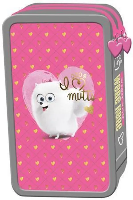 Hauptproduktbild Penál "Tajný život mazlíčků", růžový, dvoupatrový, vybavený, UNIPAP