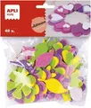 Schaumstoffplatte, selbstklebend, mit Glitzer, Blumenformen, gemischte Farben, APLI Eva Sheets