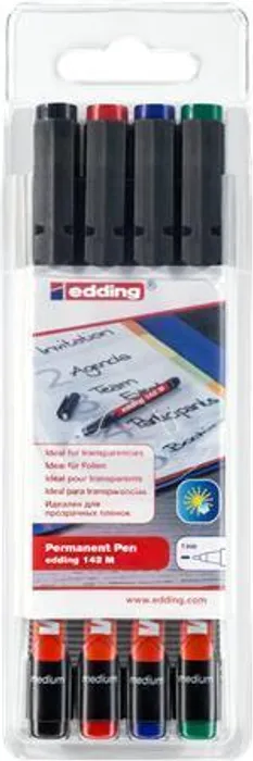 Hauptproduktbild Permanentní popisovač "142 M", 4 barvy, OHP, 1mm, EDDING
