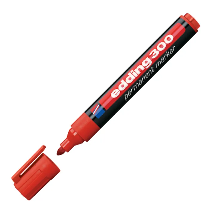 Hauptproduktbild Permanentní popisovač "300", červená, 1,5-3mm, kuželový hrot, EDDING
