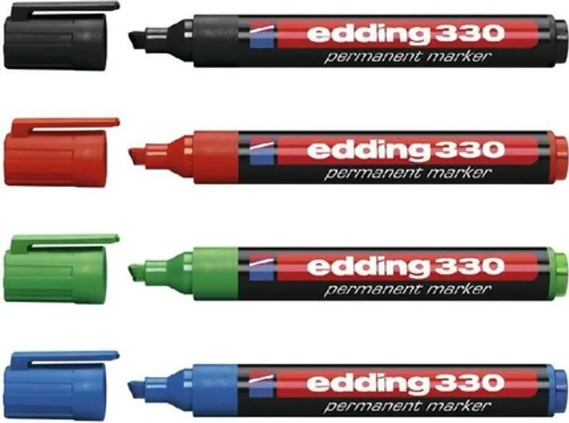 Hauptproduktbild Permanentní popisovač "ED 330", mix barev, 1-5mm, klínový hrot, EDDING