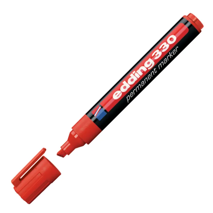 Hauptproduktbild Permanentní popisovač "ED 330", červená, 1-5mm, klínový hrot, EDDING