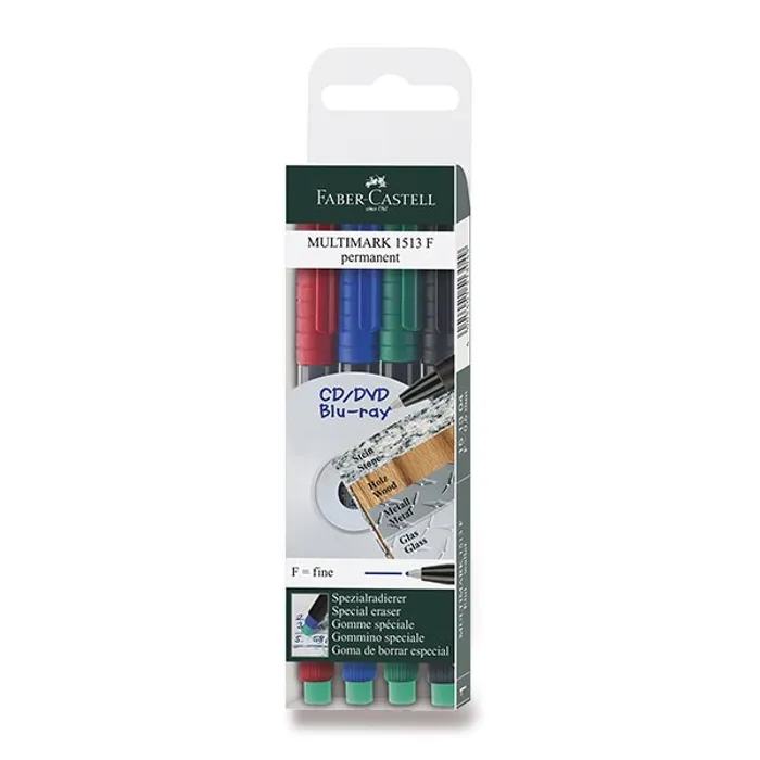 Hauptproduktbild Permanentní popisovač Faber-Castell 1513 F 4 barvy