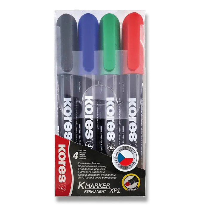 Hauptproduktbild Permanentní popisovač Kores K-Marker sada 4 barev