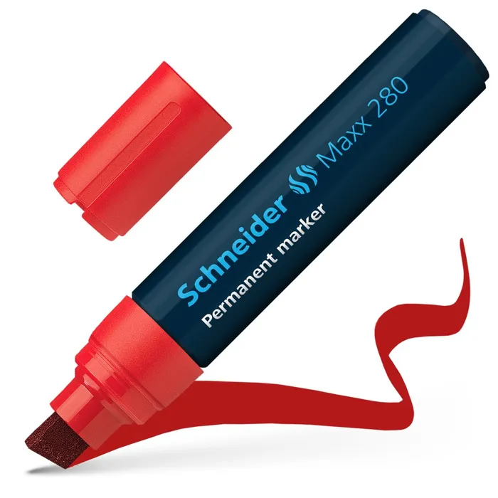Hauptproduktbild Permanentní popisovač "Maxx 280", červená, 4-12mm, klínový hrot, SCHNEIDER