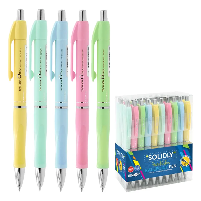 Hauptproduktbild Pero kuličkové SOLIDLY TB 204-A Pastel 0,7 mm/modré, mix