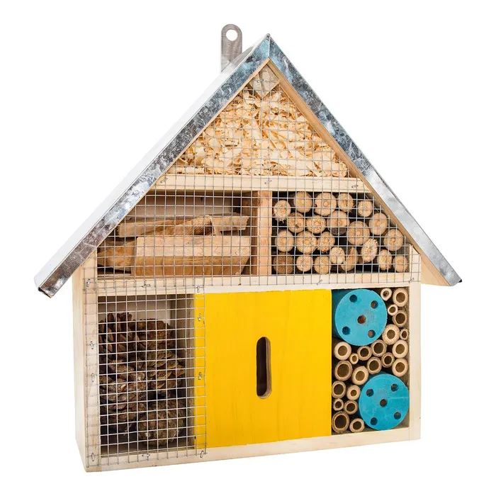 Hauptproduktbild PetBuddy barevná vilka, hotel pro hmyz, 30 x 9 x 27.5 cm, borové dřevo