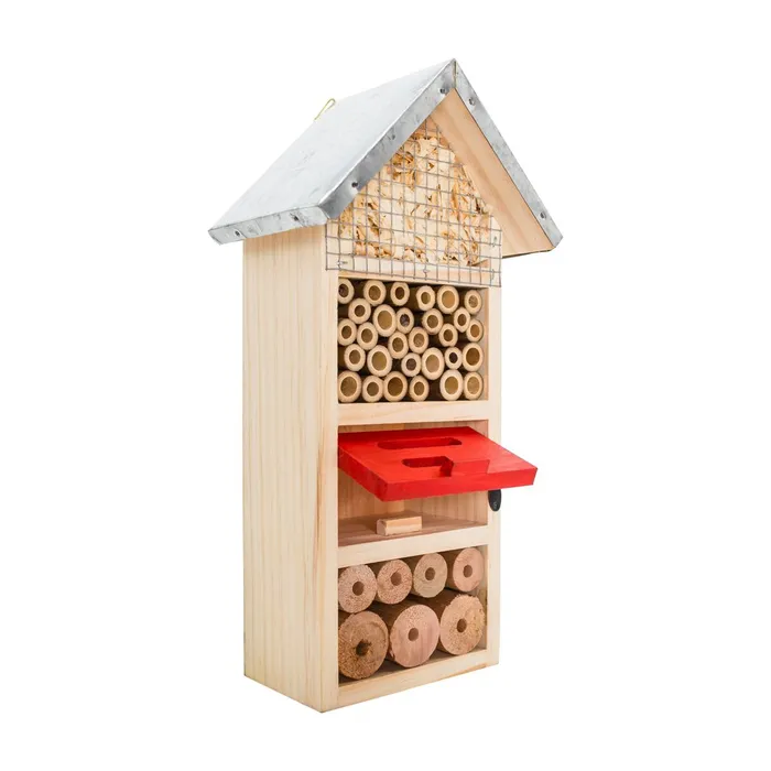 Hauptproduktbild PetBuddy domeček třípatrový, hotel pro hmyz, 13 x 8.5 x 26 cm, borové dřevo