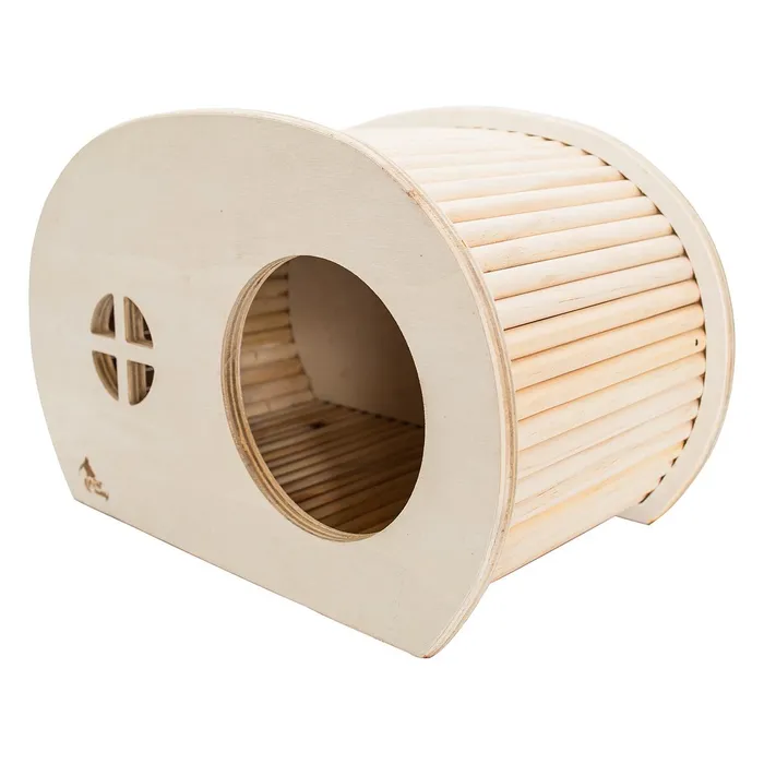 Hauptproduktbild PetBuddy karavan, přírodní domek, 34.5 x 20 x 22 cm, borové dřevo