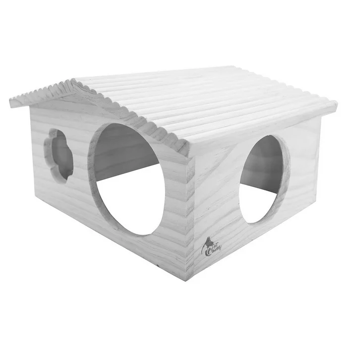 Hauptproduktbild PetBuddy roubenka velká, přírodní domek, 33 x 28 x 18 cm, borové dřevo