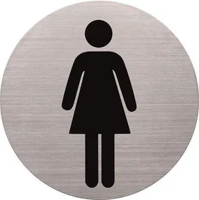 Piktogramm Damentoilette, Edelstahl, HELIT