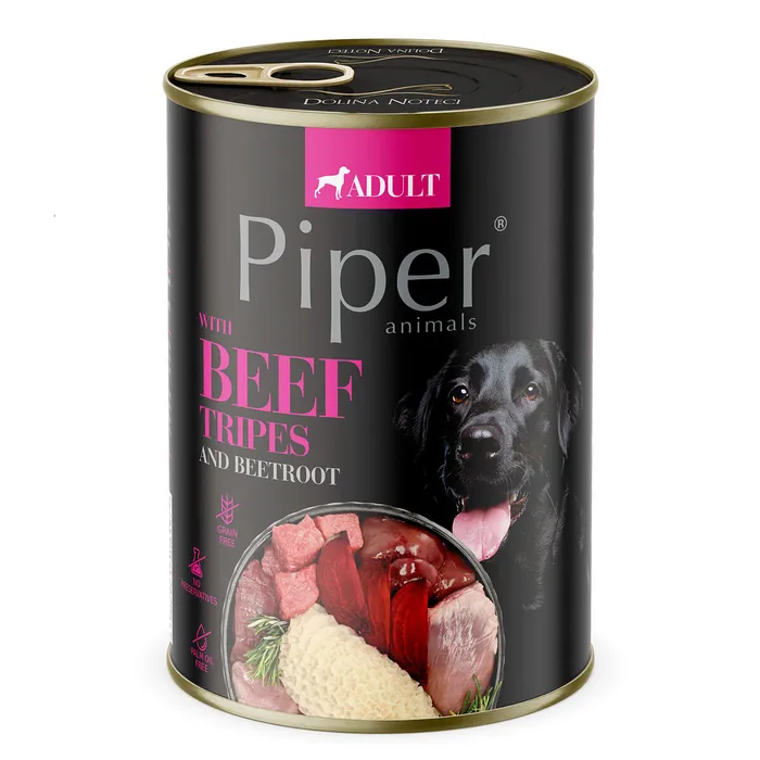 Hauptproduktbild PIPER s hovězími dršťkami, konzerva pro psy 400g
