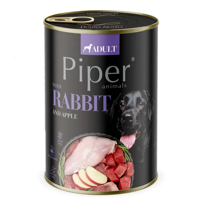 Hauptproduktbild PIPER s králíkem, konzerva pro psy 400g