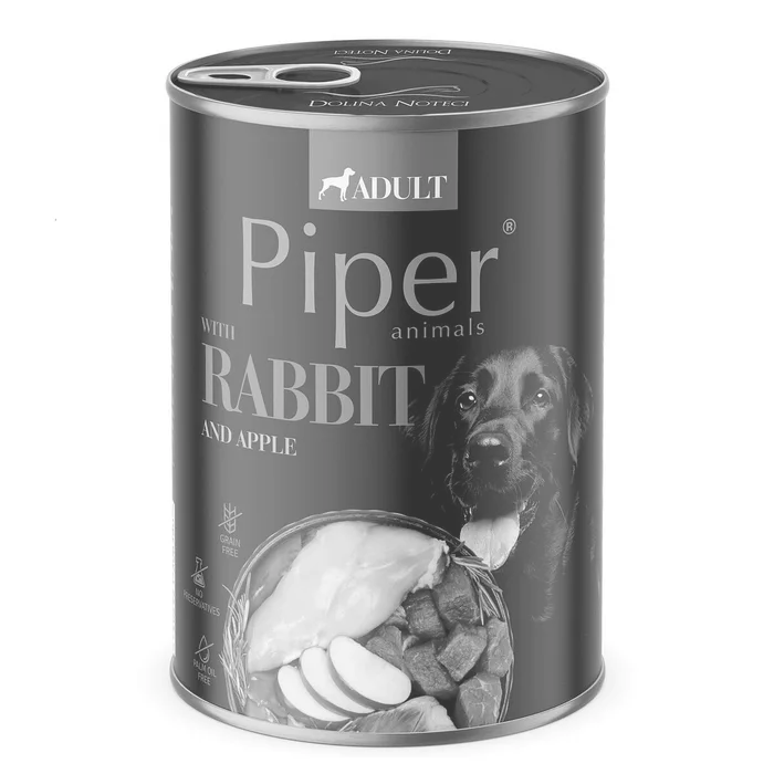 Hauptproduktbild PIPER s králíkem, konzerva pro psy 400g