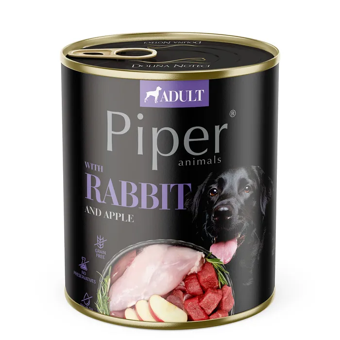 Hauptproduktbild PIPER s králíkem, konzerva pro psy 800g