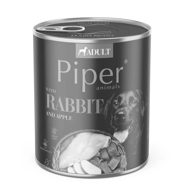 Hauptproduktbild PIPER s králíkem, konzerva pro psy 800g