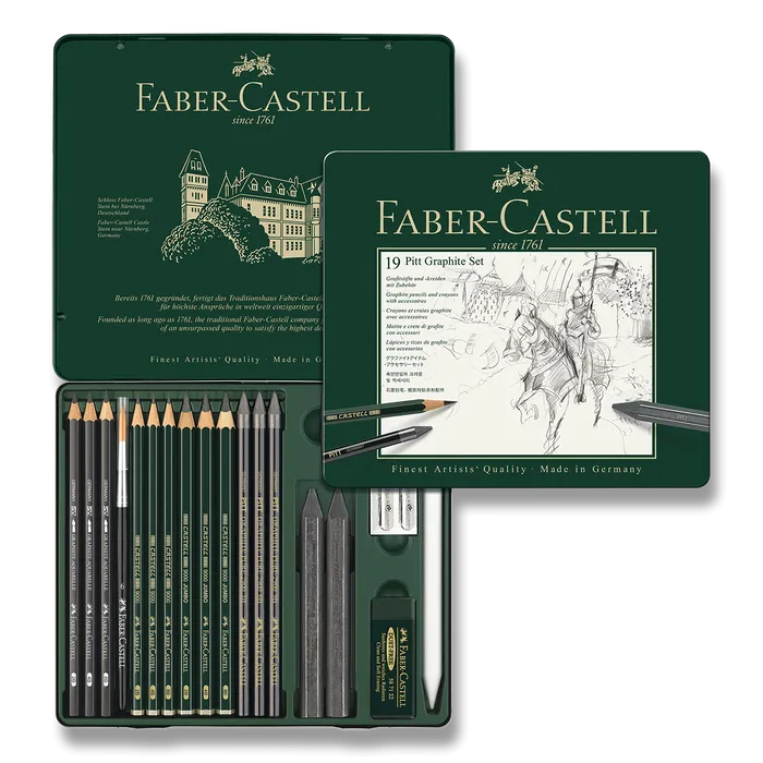Hauptproduktbild Pitt Monochrome Graphite spec. sada, plech. krabička 19ks Faber Castell 112973