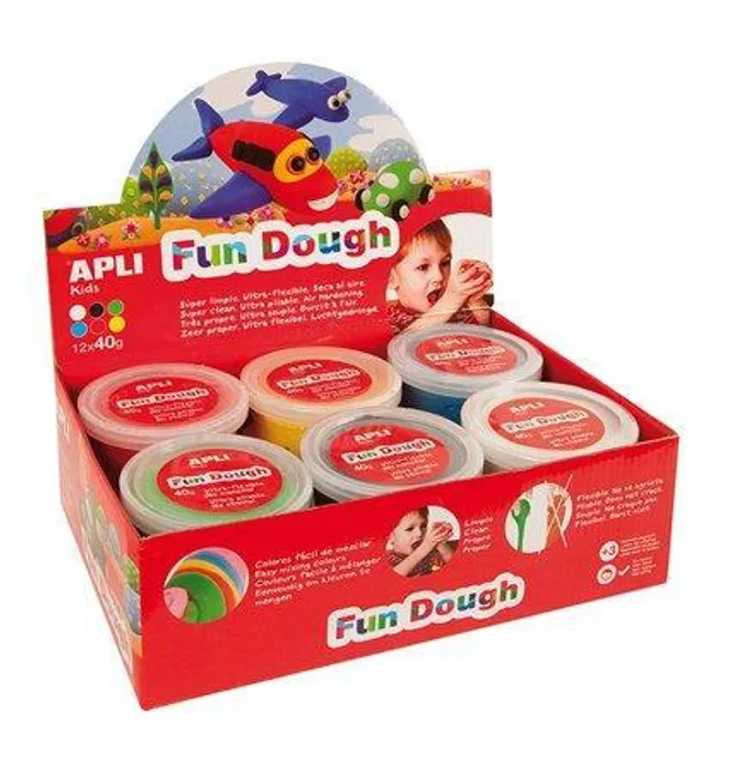 Hauptproduktbild Plastelína, 480 g , APLI, základní barvy, "Fun Dough" displej