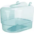 Halbrundes Badezimmer aus Kunststoff, transparent, 15 x 16 x 17 cm