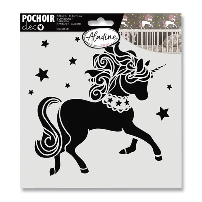Hauptproduktbild Plastová šablona AladinE - Jednorožec 20 x 20 cm