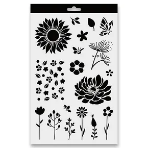 Aladine Kunststoff-Schablone - Blumen 20 x 30 cm