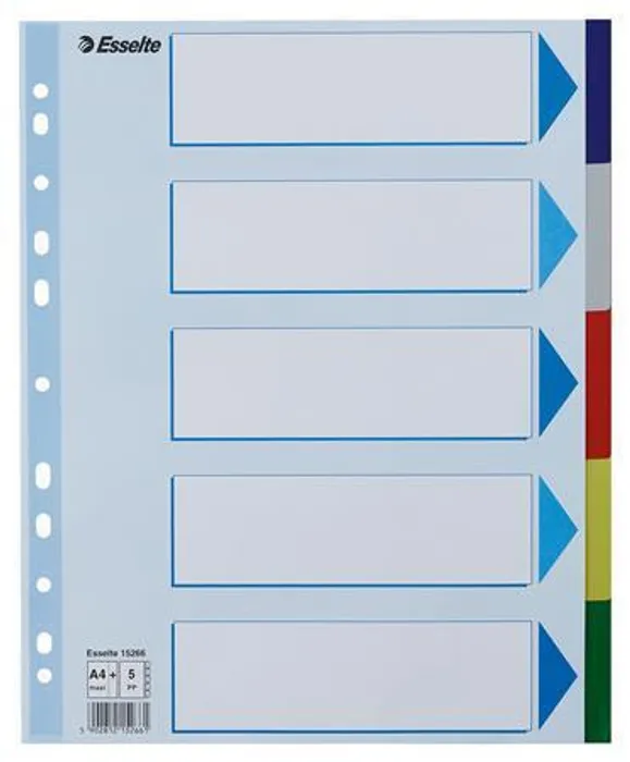 Hauptproduktbild Plastové barevné rozlišovače Esselte, A4 Maxi, Mix barev